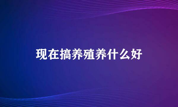 现在搞养殖养什么好