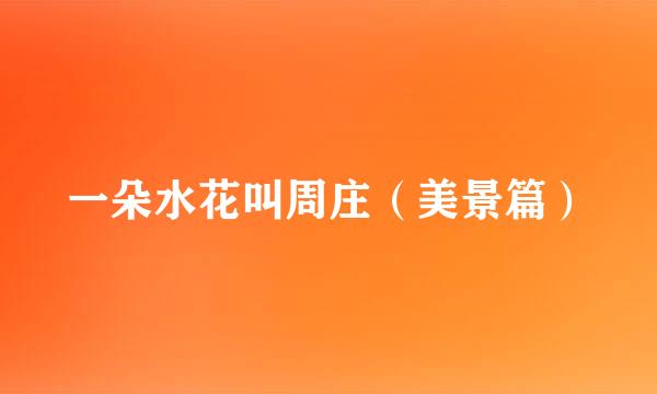 一朵水花叫周庄（美景篇）