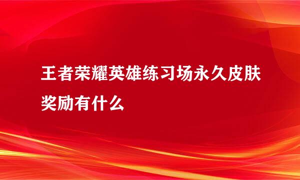王者荣耀英雄练习场永久皮肤奖励有什么