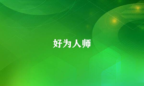 好为人师