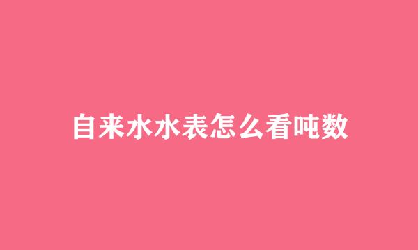 自来水水表怎么看吨数