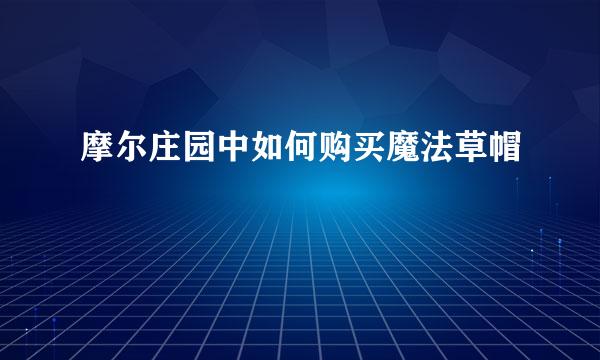 摩尔庄园中如何购买魔法草帽