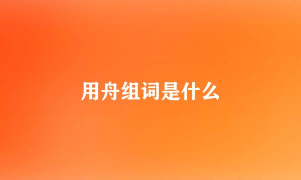 用舟组词是什么