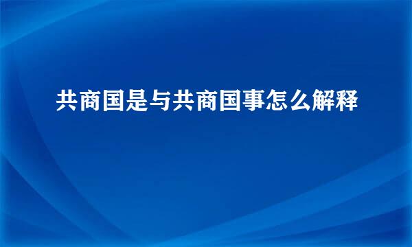共商国是与共商国事怎么解释
