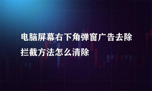 电脑屏幕右下角弹窗广告去除拦截方法怎么清除