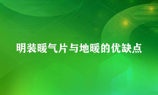 明装暖气片与地暖的优缺点