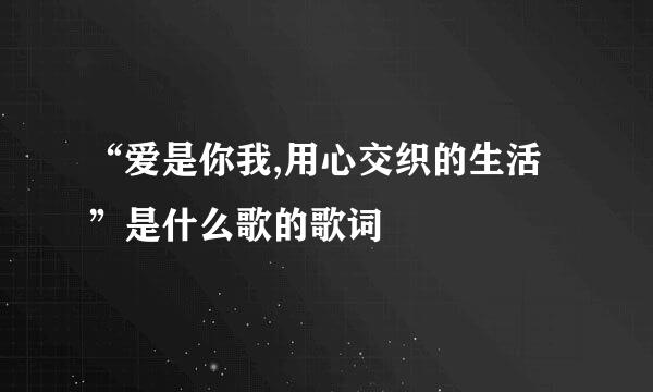 “爱是你我,用心交织的生活”是什么歌的歌词