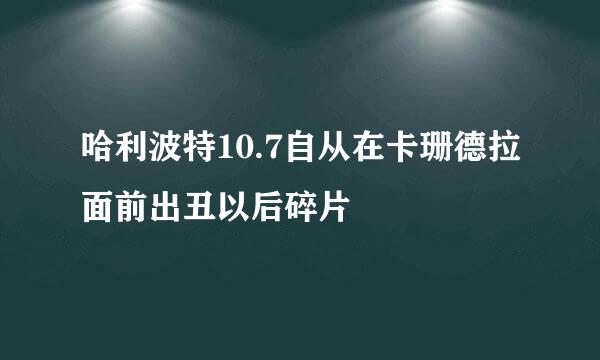 哈利波特10.7自从在卡珊德拉面前出丑以后碎片