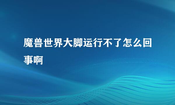 魔兽世界大脚运行不了怎么回事啊