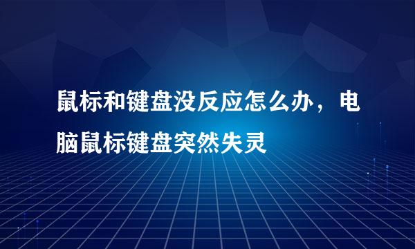 鼠标和键盘没反应怎么办，电脑鼠标键盘突然失灵