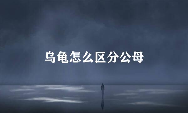 乌龟怎么区分公母