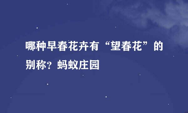 哪种早春花卉有“望春花”的别称？蚂蚁庄园