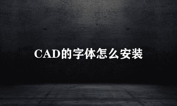 CAD的字体怎么安装