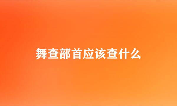 舞查部首应该查什么