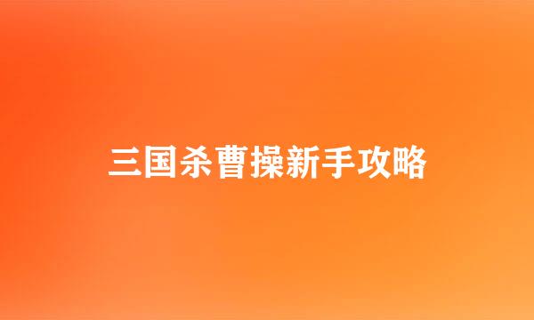 三国杀曹操新手攻略