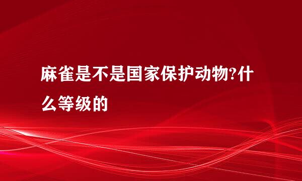 麻雀是不是国家保护动物?什么等级的