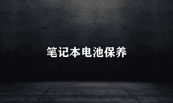 笔记本电池保养