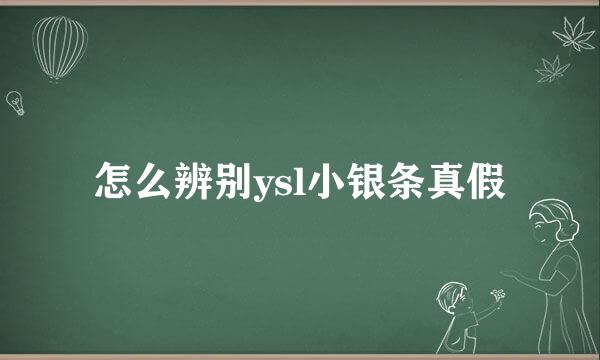 怎么辨别ysl小银条真假