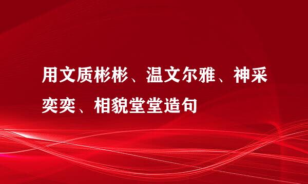 用文质彬彬、温文尔雅、神采奕奕、相貌堂堂造句