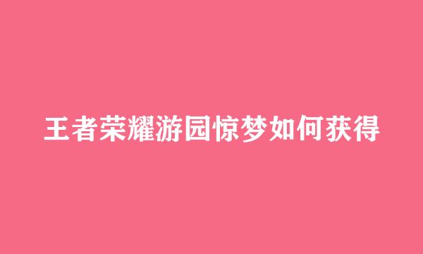 王者荣耀游园惊梦如何获得