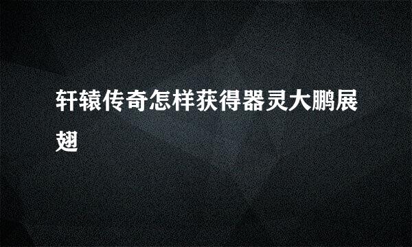 轩辕传奇怎样获得器灵大鹏展翅