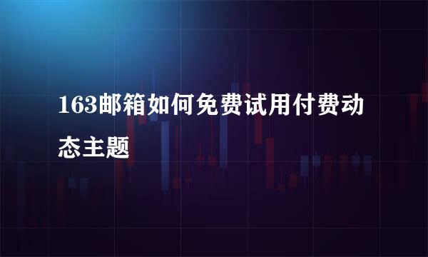 163邮箱如何免费试用付费动态主题