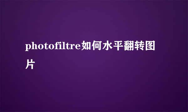 photofiltre如何水平翻转图片