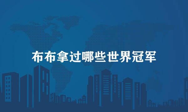 布布拿过哪些世界冠军