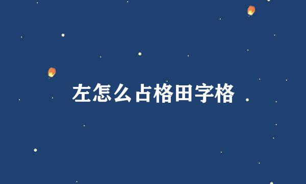 左怎么占格田字格