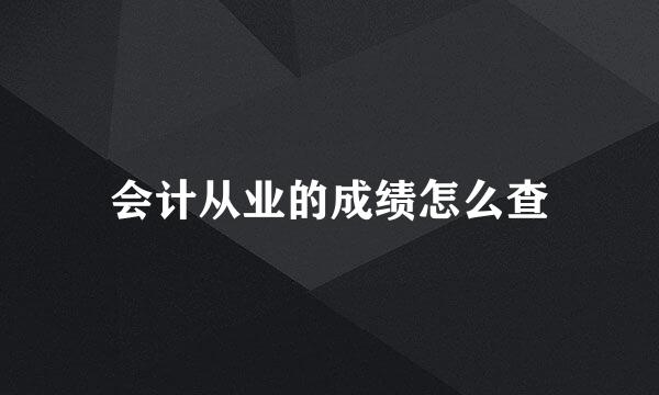 会计从业的成绩怎么查