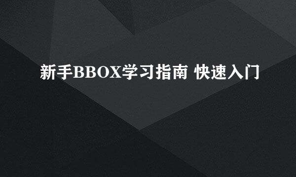 新手BBOX学习指南 快速入门