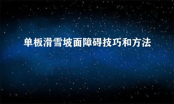 单板滑雪坡面障碍技巧和方法