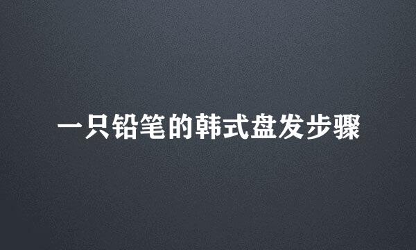一只铅笔的韩式盘发步骤