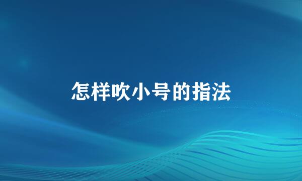 怎样吹小号的指法