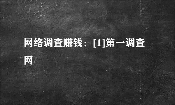 网络调查赚钱：[1]第一调查网