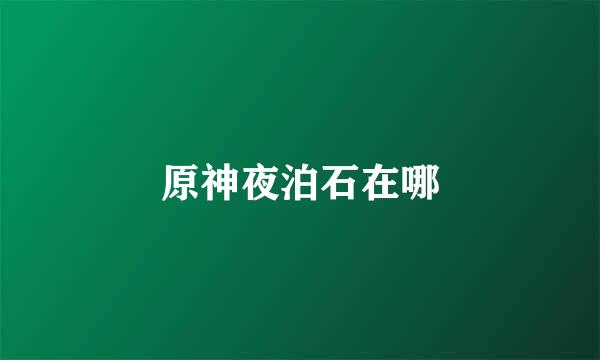 原神夜泊石在哪