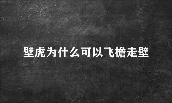 壁虎为什么可以飞檐走壁