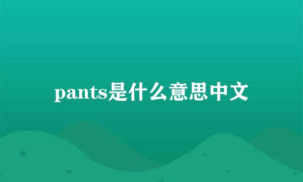pants是什么意思中文