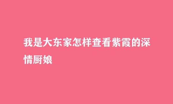我是大东家怎样查看紫霞的深情厨娘