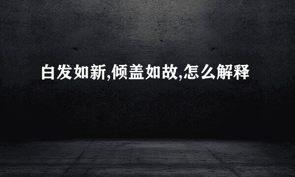 白发如新,倾盖如故,怎么解释