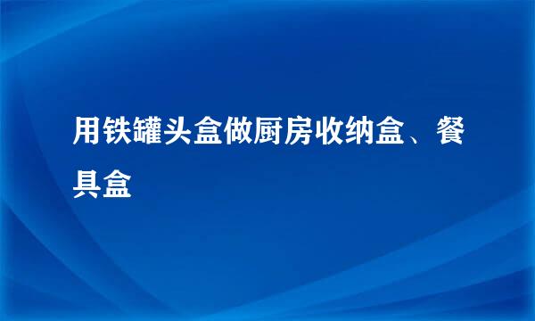 用铁罐头盒做厨房收纳盒、餐具盒