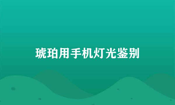 琥珀用手机灯光鉴别