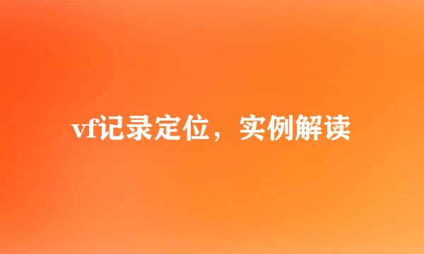 vf记录定位，实例解读
