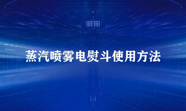 蒸汽喷雾电熨斗使用方法