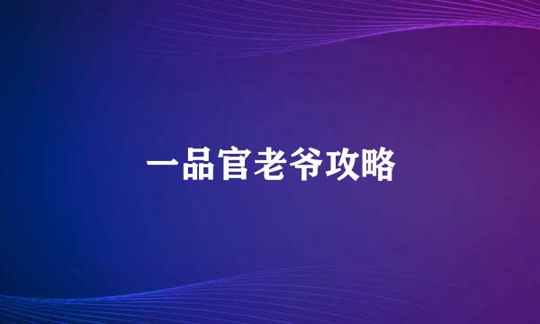 一品官老爷攻略