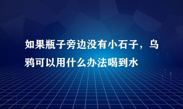如果瓶子旁边没有小石子，乌鸦可以用什么办法喝到水