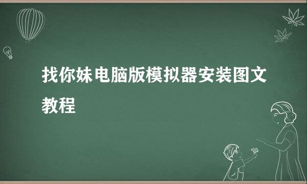 找你妹电脑版模拟器安装图文教程