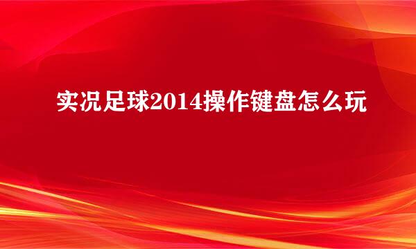 实况足球2014操作键盘怎么玩