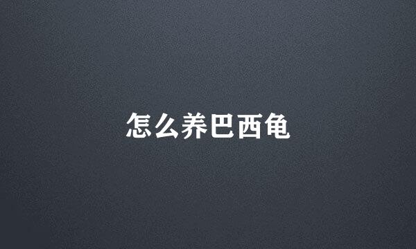 怎么养巴西龟