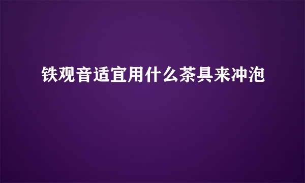 铁观音适宜用什么茶具来冲泡